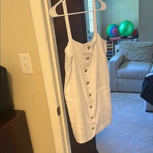 J. Crew White Button-Down Mini Dress